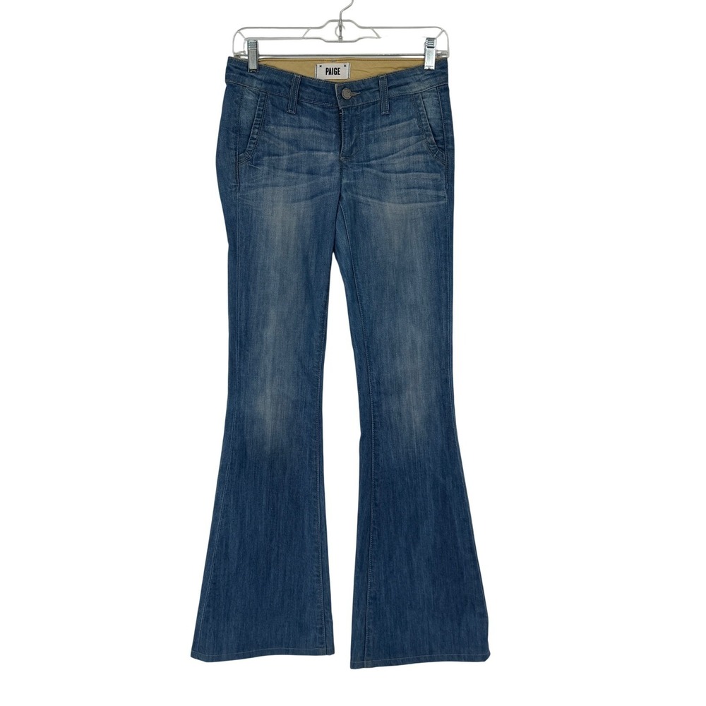 PAIGE Santa‎ Monica Flare Jeans Women's Blue Denim Stretch Bootcut Size 24